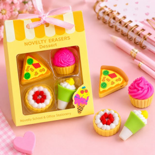 Set od 4 kreativne gumice za brisanje u poklon kutiji