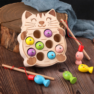 Montessori drvena pecaljka za ribice 