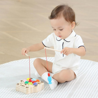 Montessori drvena pecaljka za ribice 
