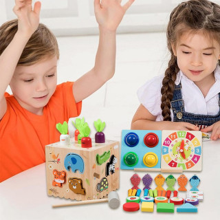 Drvena kocka Montessori zabave - 8u1 set za radoznale mališane