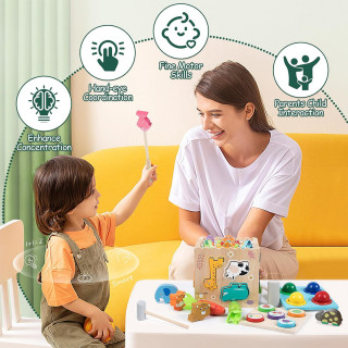 Drvena kocka Montessori zabave - 8u1 set za radoznale mališane