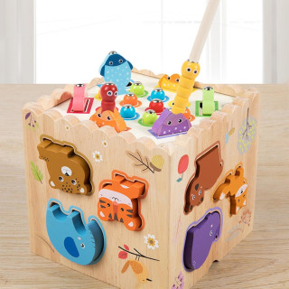 Drvena kocka Montessori zabave - 8u1 set za radoznale mališane