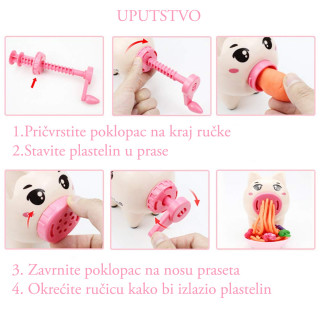 Pig noodle maker - prasence koje pravi nudle od plastelina 