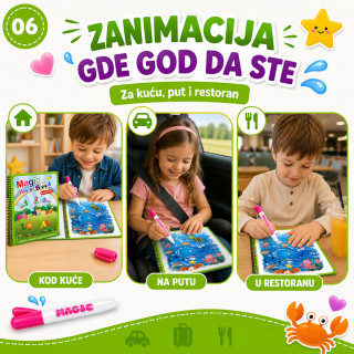 Magična vodena bojanka za decu – boji samo vodom