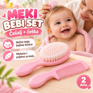 Meki bebi set - Češalj i četka za nežnu negu kose