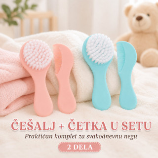 Meki bebi set - Češalj i četka za nežnu negu kose