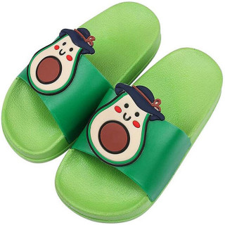 Zelene papuče za decu sa dezenom avokada