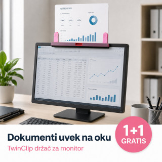 1+1 GRATIS TwinClip - Držač dokumenata za monitor
