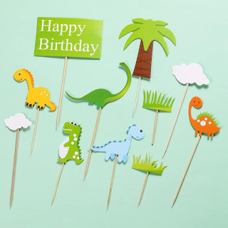 Happy Birthday dino set – Dekoracija za tortu