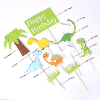 Happy Birthday dino set – Dekoracija za tortu