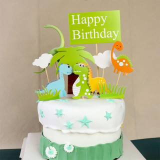 Happy Birthday dino set – Dekoracija za tortu