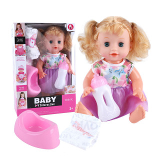 4u1 set - Interaktivna lutka sa flašicom, pelenom i nošom