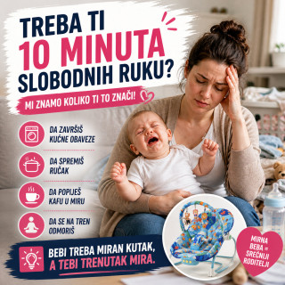 Ljuljaška za bebe Blue Jungle Comfort – Umiruje, Ljulja i Zabavlja