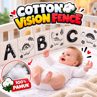 Cotton Vision Fence - Pamučna crno-bela ogradica za bebinu kolevku