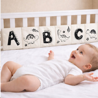 Cotton Vision Fence - Pamučna crno-bela ogradica za bebinu kolevku