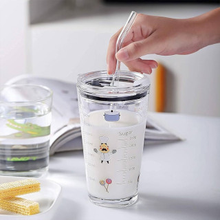 Sip Trip - Staklena čaša sa poklopcem i slamčicom 500 ml