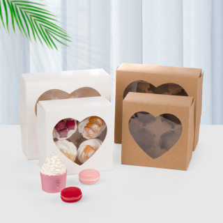 4 LOVE Box - Papirna kutija za 4 kolača sa srcastim otvorom