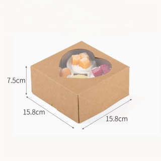 4 LOVE Box - Papirna kutija za 4 kolača sa srcastim otvorom