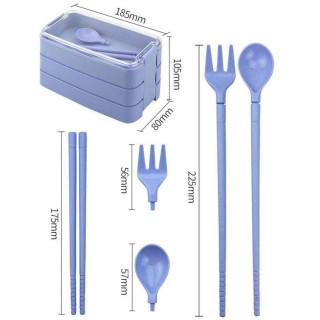 3u1 bento box  - eko kutija za ručak sa priborom