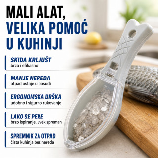 Praktični čistač krljušti za ribu – bez nereda po kuhinji