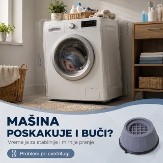 Podmetači protiv vibracija za veš mašinu – mirnija centrifuga bez pomeranja -Set od 4 podmetača