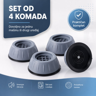 Podmetači protiv vibracija za veš mašinu – mirnija centrifuga bez pomeranja -Set od 4 podmetača