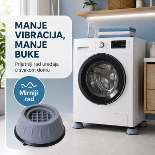 Podmetači protiv vibracija za veš mašinu – mirnija centrifuga bez pomeranja -Set od 4 podmetača