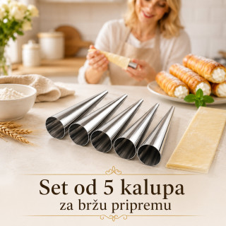 Set 5 kalupa za šam rolne, kanole i kornete – za domaća punjena peciva