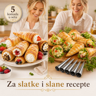 Set 5 kalupa za šam rolne, kanole i kornete – za domaća punjena peciva