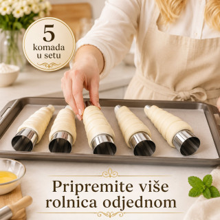 Set 5 kalupa za šam rolne, kanole i kornete – za domaća punjena peciva