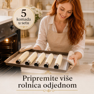 Set 5 cilindar kalupa za kanole i punjene rolnice – za slatka i slana peciva