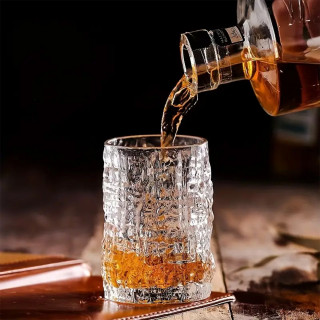 Bark Glass 400ml - Staklena čaša reljefnog dizajna 