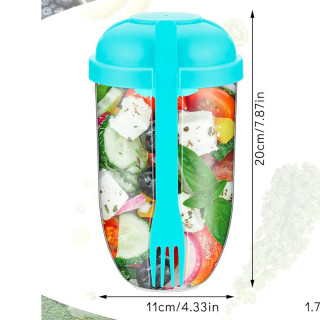 Praktična čaša za salatu za poneti + viljuška