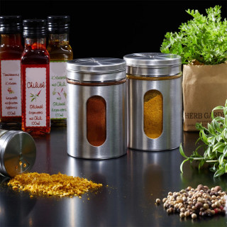 Elegantne inox posude za začine sa prozorom