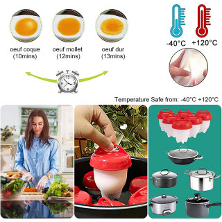 Silikonske posudice za kuvanje jaja bez ljuske - set od 6 kom