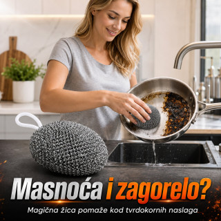 Set 5 magičnih žica za ribanje tvrdokornih masnoća - za zagorele šerpe, tiganje i rešetke