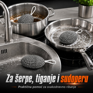 Set 5 magičnih žica za ribanje tvrdokornih masnoća - za zagorele šerpe, tiganje i rešetke