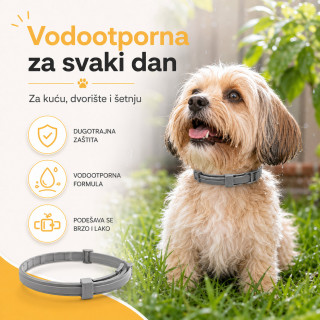 Vodootporna ogrlica protiv buva za mačke i male pse do 37 cm