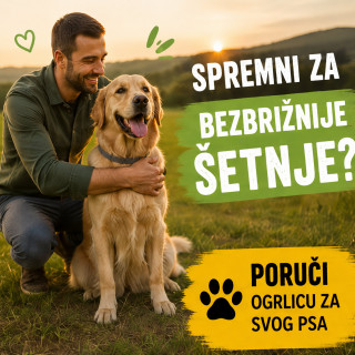 Vodootporna podesiva ogrlica protiv buva za veće pse do 62 cm