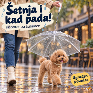 Pet umbrella - Kišobran za kućne ljubimce sa ugrađenim povodcem