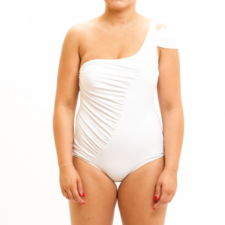 Jednodelni ženski kupaći kostim - PLUS SIZE - FEMME WHITE