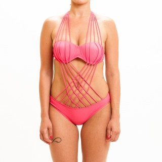 Jednodelni ženski kupaći kostim- X STRIPS PINK