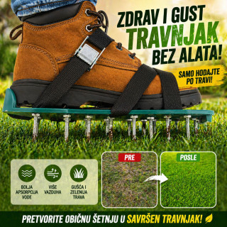 Sandale za aeraciju travnjaka – Zdrav i gust travnjak bez alata