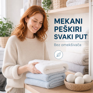 Set od 3 Vunene loptice za sušenje veša – mekši veš bez omekšivača