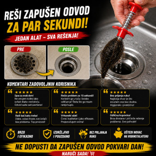 Alat za otčepljivanje odvoda za 10 sekundi i to bez hemije
