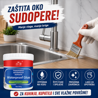 Transparentni vodootporni lepak za pukotine, pločice, beton, drvo i krov