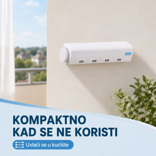 Držač sa 4 podesive žice za sušenje veša – zidna sušilica koja štedi prostor