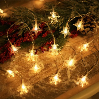 Winter Star - Niz lampica zvezdica i snežnih pahulja 3m