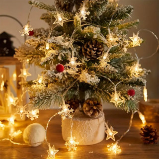 Winter Star - Niz lampica zvezdica i snežnih pahulja 3m