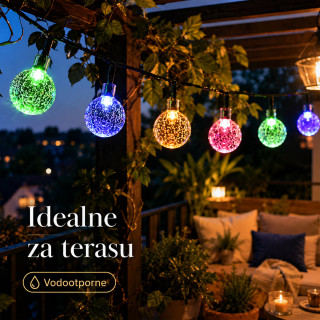 Šarene LED kuglice 3m na baterije – dekorativne lampice za terasu, balkon i baštu